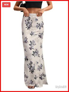 Women's High Waist Flare Bodycon Maxi Skirt Soft Stretch Slimming